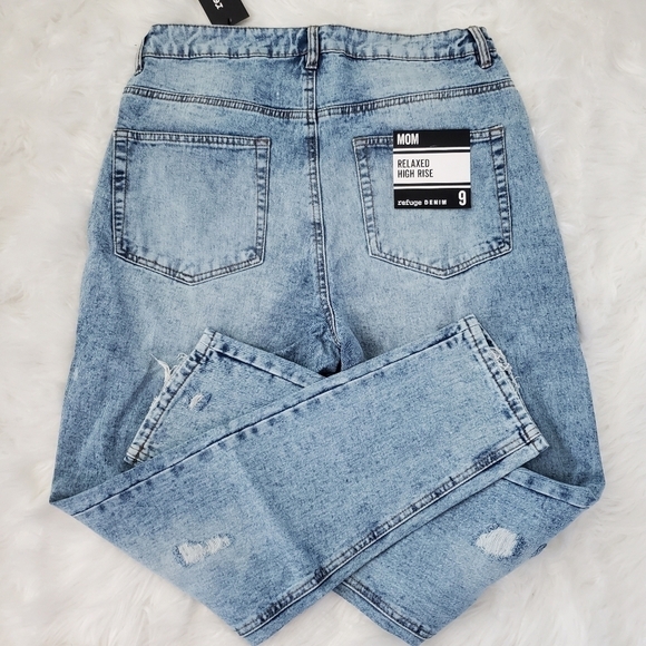 New! Refuge Denim Mom Relax High Rise Distressed Ripped Jeans. Size 9. - Picture 5 of 10